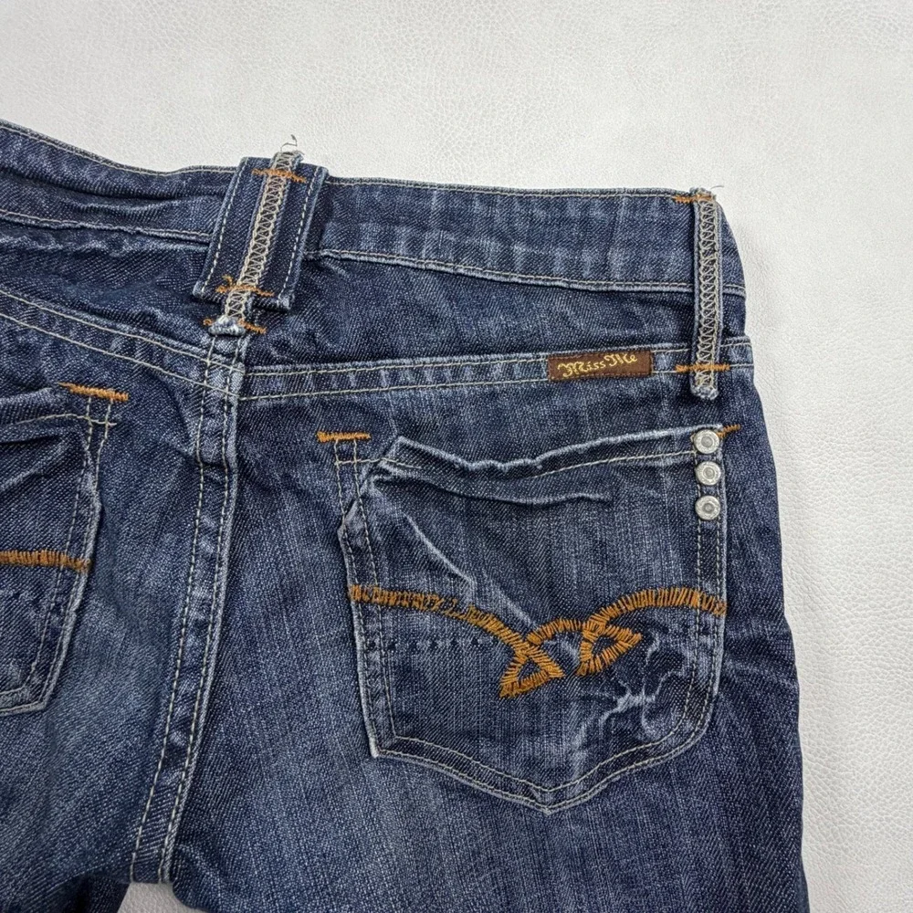 Miss Me JP4414 Stonewood‎ Dark Wash Bermuda Denim Shorts Women Size 26 Low Rise